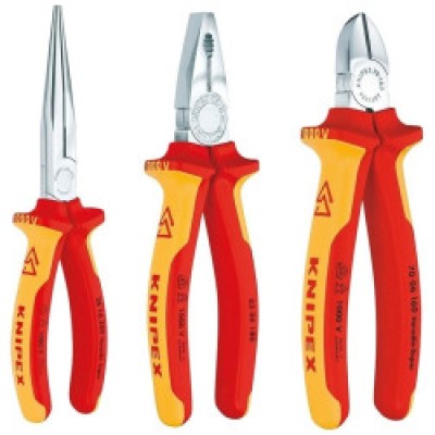 Knipex 00 20 12 VDE Insulated Chrome Vanadium Steel Insulated Plier Set