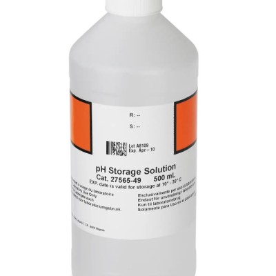 2756549 - pH Electrode Storage Solution, 500 mL  3M Potassium Chloride (KCl) Shelf life from date of manufacture: 24 months