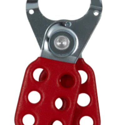 RS PRO Red 6-Lock Steel Hasp Lockout, 25mm Shackle, 25mm Attachment (489-141)