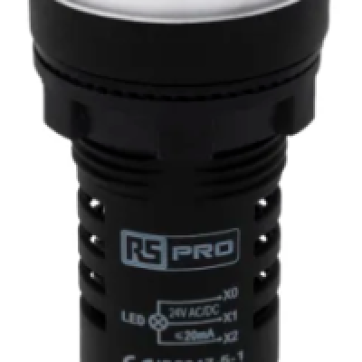 RS PRO, LEDtec, Panel Mount White LED Pilot Light, 22 mm Cutout, IP65, Round, 24 V ac dc
