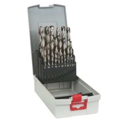 25PCS TWIST DRILL BIT SET FOR METAL, 1MM MIN 13MM MAX HSS