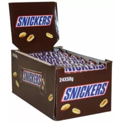 Snickers Chocolate Bar (50g x 24, Pack of 24) 1 Box