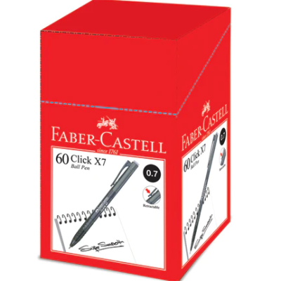 *Faber-Castell Ball Pen Click X7 Box of 60, 0.7 [2s] - Black