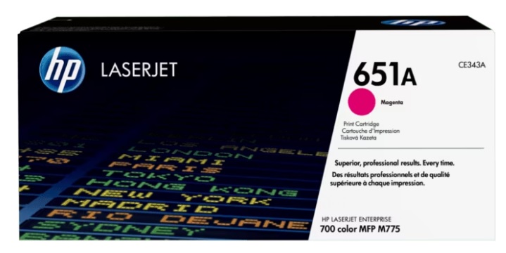 HP 651A Magenta LaserJet Toner Cartridge, HP Part Code: CE343A