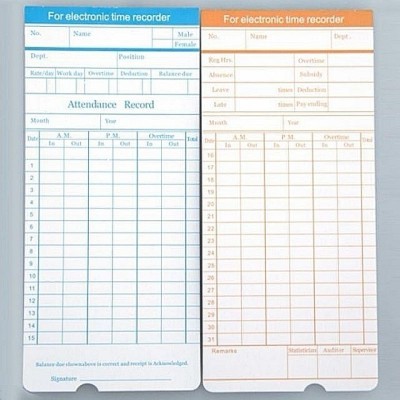 * Punch Card Time Recorder Card [100s]