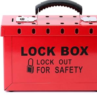QWORK Lockout Tagout Box Kit, with 10 Keyed Loto Locks, Portable Group Lock Box