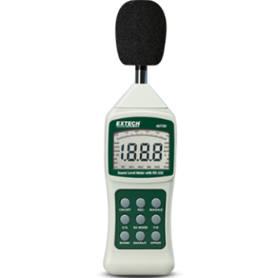 Extech 407750 Sound Level Meter, 30dB to 130dB, 8kHz max