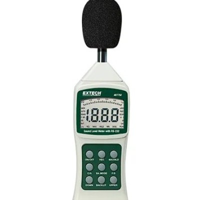 Extech 407750 Sound Level Meter, 30dB to 130dB, 8kHz max
