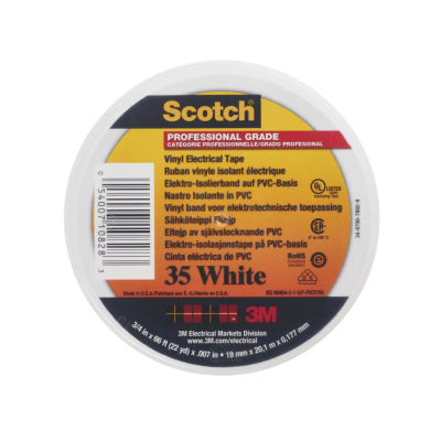 3M Scotch 35 White PVC Electrical Tape 19mm x 20m