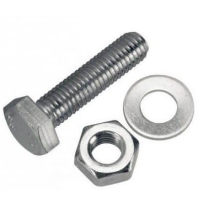 M24 x 160mm LG: ISO898 CL8.8 Hex Bolt (FT)+ 1 Hex Nut+ 1 CS F436 Flat Washer (NO Coating-Plain)  c w 1 copy of Mill Test Certificate to EN10204 3.1or. equivalent