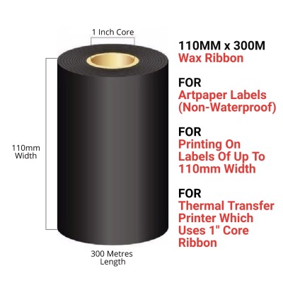 Thermal ribbon 110mm x 300mm (wax resin) R218