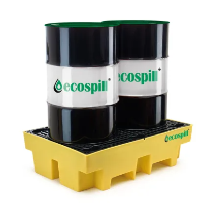Ecospill Ltd Polyethylene 2 Drum Spill Pallet for Chemical, 240L Capacity