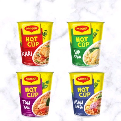 *MAGGI MEE HOT CUP CURRY  CHICKEN TOM YAM ASAM LAKSA [16 x 61g] - PICK YOUR FLAVOUR!
