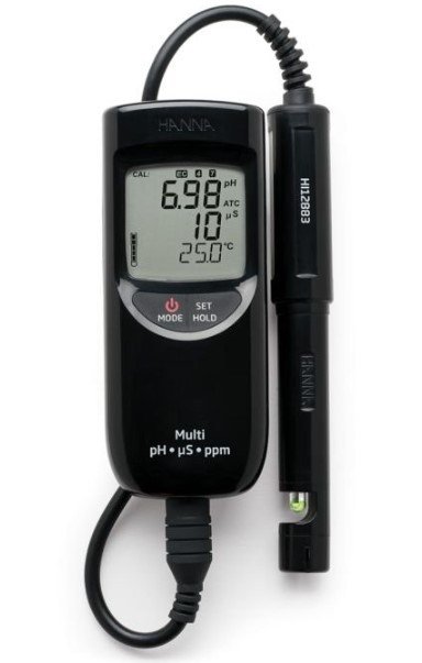 Hi991300 PORTABLE WATERPROOF PH      /      EC      /      TDS METER (LOW RANGE)