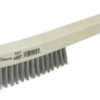 Weiler Stainless Steel Hand Wire Brush - 2.3 in Width x 13.7 in Length - 0.012 in Bristle Diameter - 44057