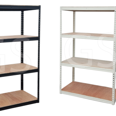 GS Boltless Shelving Systems (Black Beige) c w Plywood, 1520 (H) x 1800 (L) x 9600 (D) mm x 4 Levels