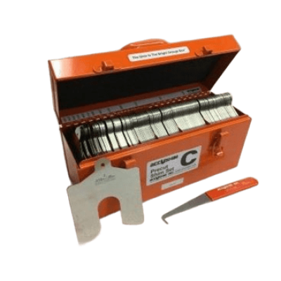 ACCUSHIM C-FULL KIT Full Shim Kit, 4 x 4 Inch Size, With Shim Extractor, 260 Pieces, Stainless Steel