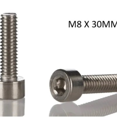 Hex Socket Cap Screw SS316 Plain, DIN 912 [25s]- M8 x 30mm
