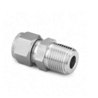 SWAGELOK Stainless Steel Tube Fitting, Male Connector, 3 8 in. Tube OD x 1 2 in. Male NPT [10s]
