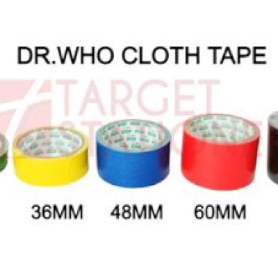 DR.WHO 48MM X 7 CLOTH TAPE BLACK