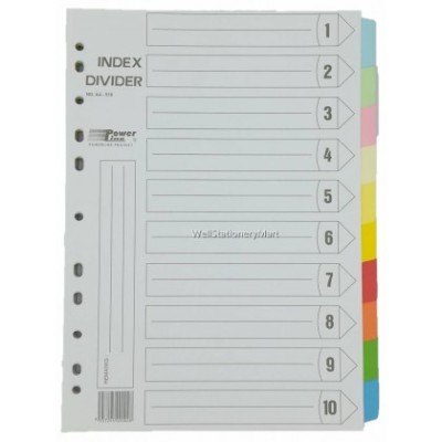 A4 10 Tab Paper Index Divider - COLOR