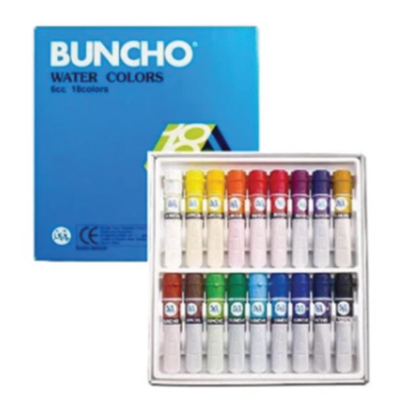 BUNCHO WATERCOLOUR 6CC 18COL WC618