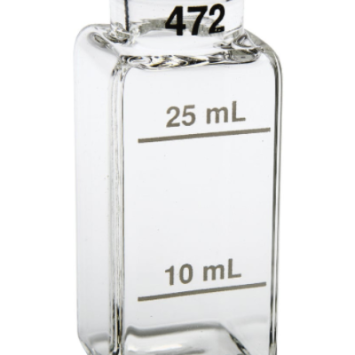 Sample cell: 1" square glass 10mL & 25mL
