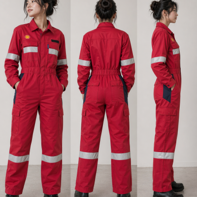 [2026 New Design- Female Friendly] Tecasafe Plus700, XS-8XL,Coverall Chili Red, 238GSM, Shell logo