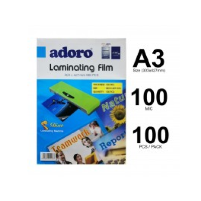 FILM- ADORO LAMINATING FILM, 303 X 427 A3 (100 MIC)
