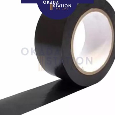 OKADA BLACK Floor Tape (48MM)   Marking Tape   Floor Marking Tape   Marking Floor Tape   Pita Lantai Menanda   Hazard Tape #48MM