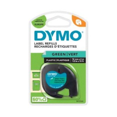Dymo Letra Tag: Tape 12mm Green Plastic