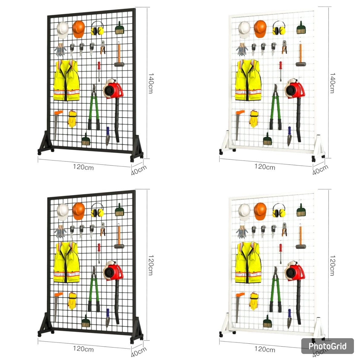 Grid display stand floor mobile shelf