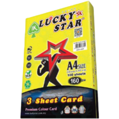 PAPER COL A4 160GSM 100'S LEMON 210 L STAR