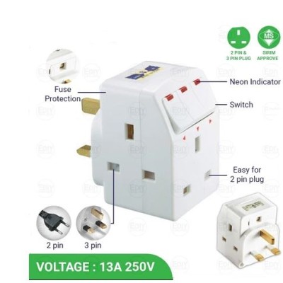 3 Way Sirim With Switch Adaptor