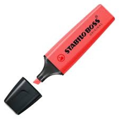 STABILO BOSS HIGHLIGHTER (RED)