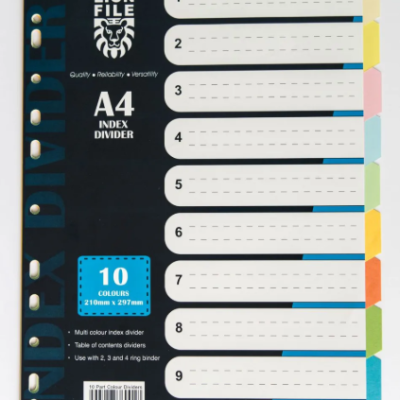 "DIVIDER COLOURS INDEX 10SET PCK BRAND: LION"