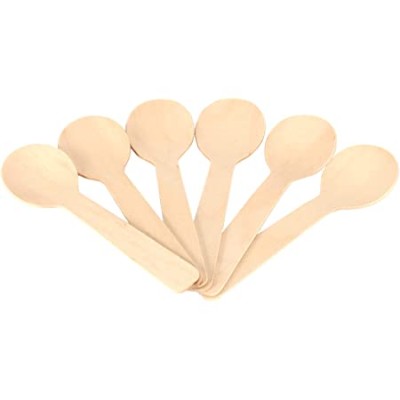 *[100pcs] Disposable Non-toxic Wooden Wood Mini Spoon (10cm)
