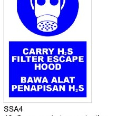 SS316 backplate with hip White background and 3m reflective Sticker for symbol and wording (CARRY H.S)