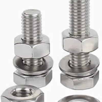 M6 x 35mm LG HEX. HEAD BOLT C W NUT & WASHERS, SS316 (FULL THREADED)