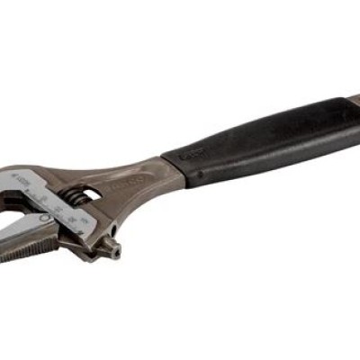 Bahco 9031P 8" ERGO Central Nut Reversible Extra Wide Opening Jaw Adjustable Wrenches with Rubber Handle