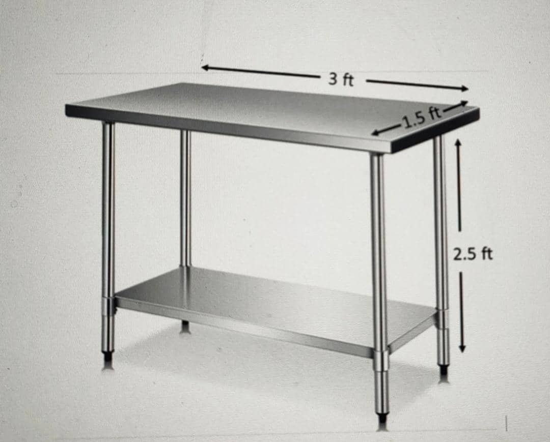 SS 2 TIER WORKING TABLE