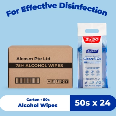 [Carton] Alcean 75% Classic Alcohol Wipes (50 Wipes x 24 Packs)