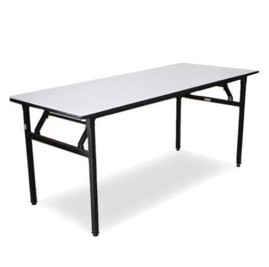 KT WARE 3V 2x6 ft Heavy Duty Foldable Wood Top Banquet Table Folding Function Table Catering Table Buffet Table