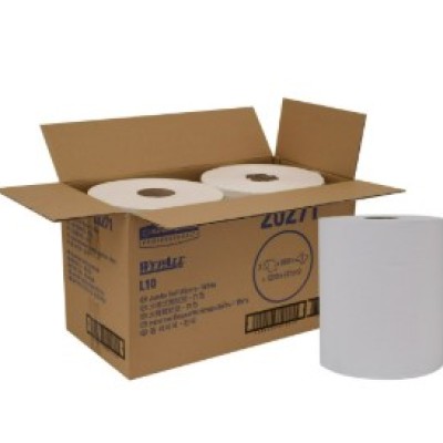 KIM WYPALL L10 20271 JUMBO ROLL INDUSTRIAL TISSUE ROLL WIPERS, 1 PLY, SIZE: 31CM, 2 ROLLS X 600M