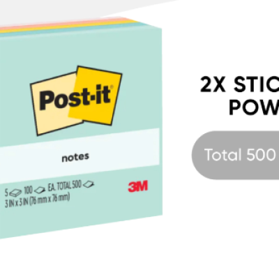 *3M Post-it Super Sticky Original Notes Beachside Cafe 3x3 [100s x 5 Pads] - SINGLE PACK