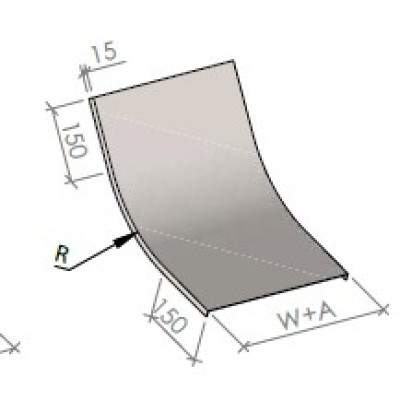 CABLE LADDER 45 INSIDE RISER COVER, 300MM WIDE 450MM RADIUS