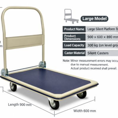 German-engineered trolley, heavy-duty flatbed truck 90x60cm (300kg)