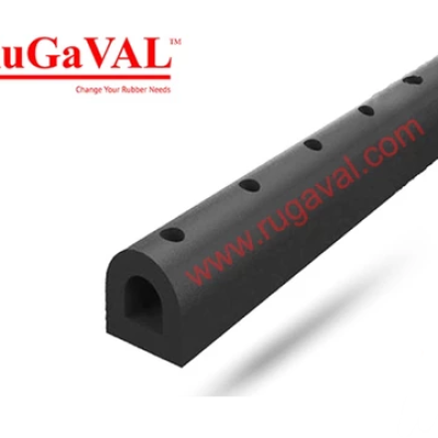 *Rubber D fender - hollow, Size: 75mm x 75mm x 1000mm (WITH HOLE), Dock Rubber Fender, Loading Bay Rubber Fender