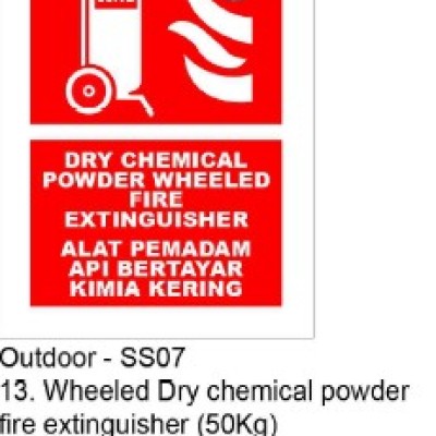 SS316 backplate with hip White background and 3m reflective Sticker for symbol and wording (DRY CHEMICAL)