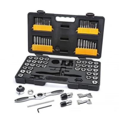 GearWrench 75-Piece Carbon Steel Tap & Die Set, 1 8 in - 1 2 in Taps, 1 8 in - 1 2 in Dies